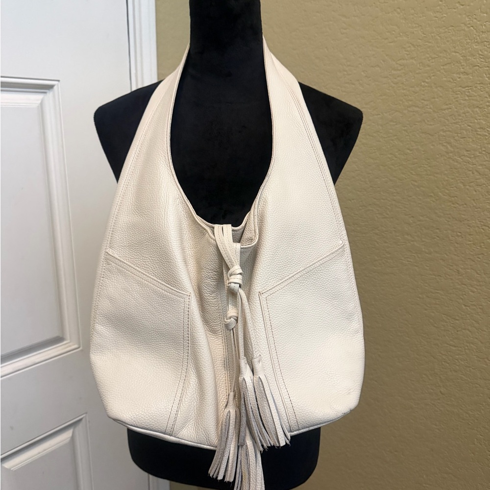Laggo Cream Leather Havana Bag